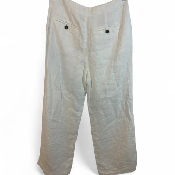 Boden 100% White Linen Tailored Trousers, Size 6 - Picture 5 of 7